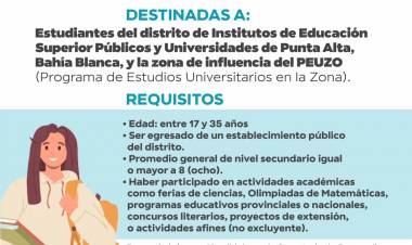 Se encuentra abierta la inscripción de la BECA Coronel Rosales