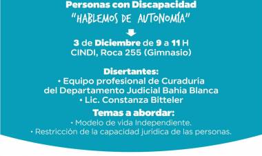 Se realizará una Jornada por el Día Internacional de las Personas con Discapacidad