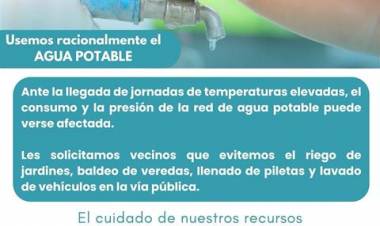 El Municipio de Coronel Rosales recomienda el uso racional del agua potable