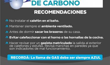 Recomendaciones para prevenir intoxicaciones con monóxido de carbono