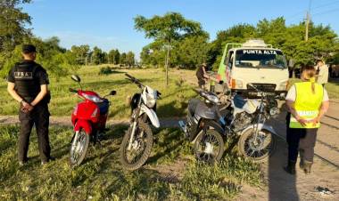 Se secuestraron 14 motos y 1 auto en operativos realizados ayer a la tarde