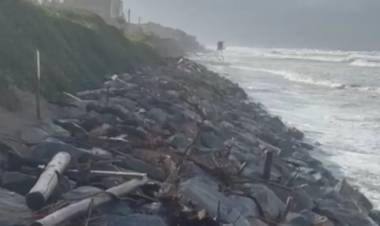 Pehuen Co: tuvo daños materiales sobre la costa a raíz de la sudestada