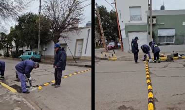 Colocaron reductor de velocidad en calle Brown pasando Villanueva