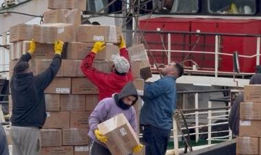 Fuerte movimiento exportador en Puerto Rosales, descargaron más de 200 toneladas de langostinos
