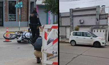 Un policía fue trasladado al hospital tras un choque en Paso y Rivadavia