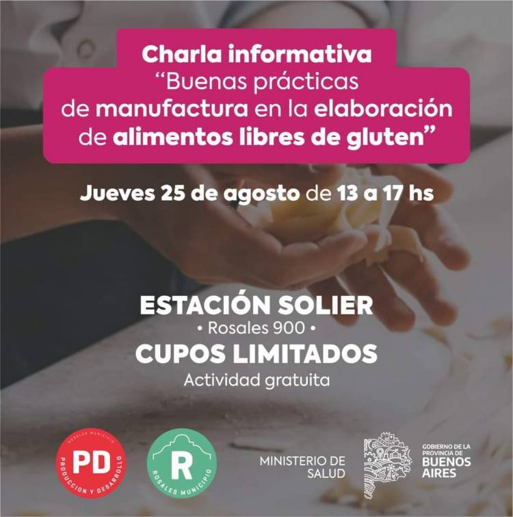 Se brindará una charla informativa para la elaboración de alimentos sin gluten