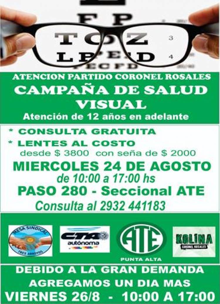 ATE inició una campaña de controles oftalmológicos
