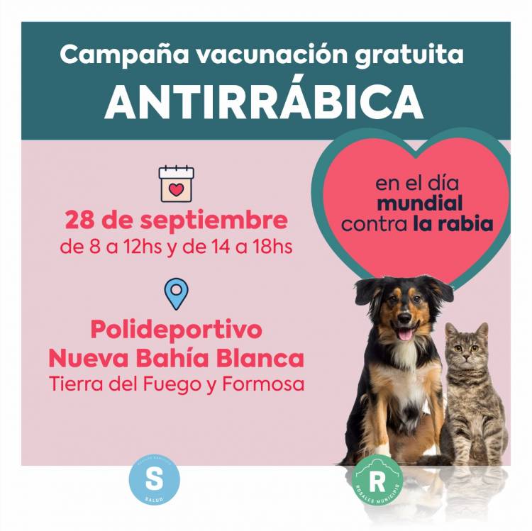 El miércoles 28 se llevará a cabo una nueva campaña de vacunación antirrábica 