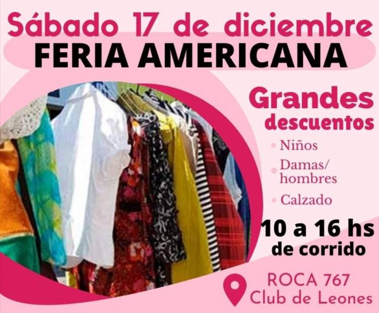 Se realizará una feria americana en el Club de Leones