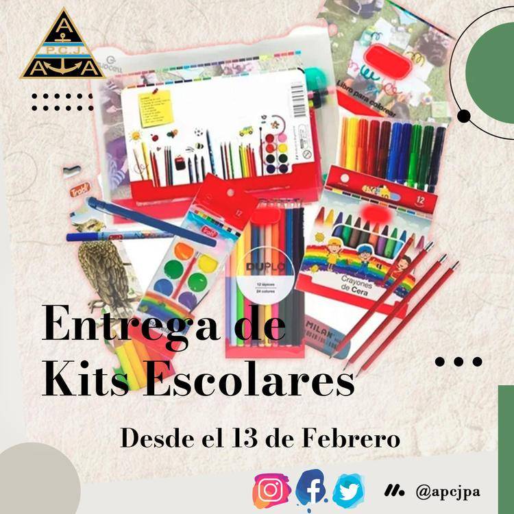 Desde el próximo lunes 13 de febrero 2023, APCJ entregará los kits escolares