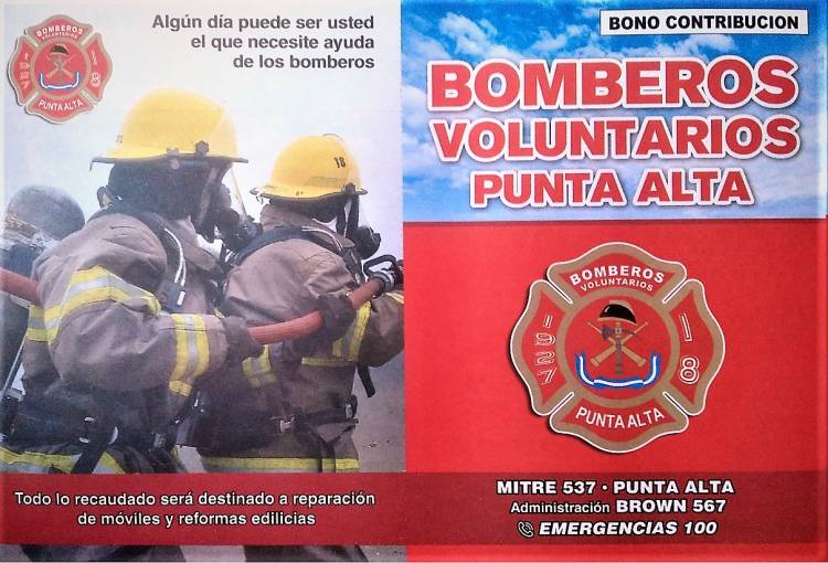 La Asociación Bomberos Voluntarios de Punta Alta lanzaron a la venta un bono contribución