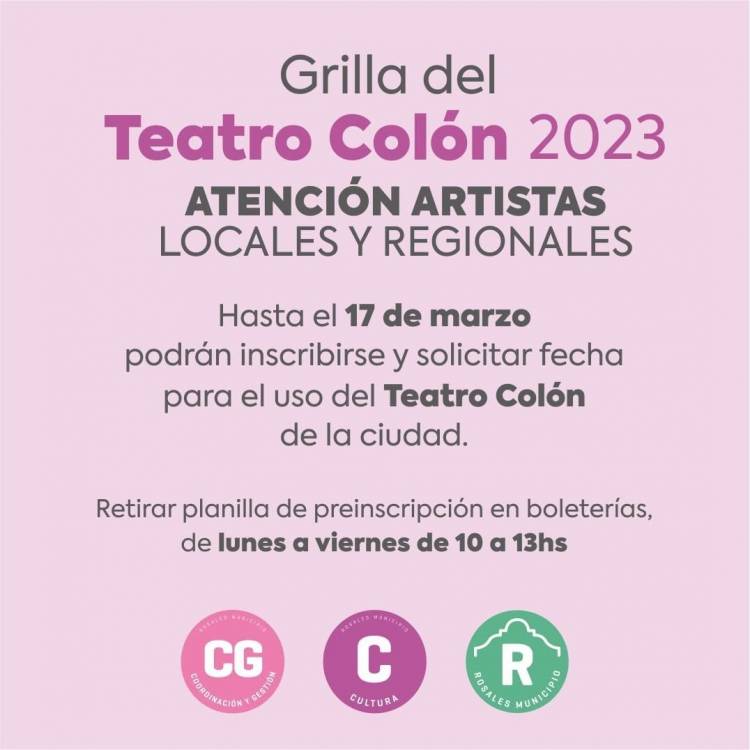 En el Teatro Colón se reciben inscripciones de artistas locales y regionales para espectáculos de 2023
