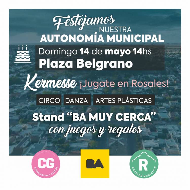 El domingo habrá Kermesse del Municipio para festejar la autonomía en Plaza Belgrano