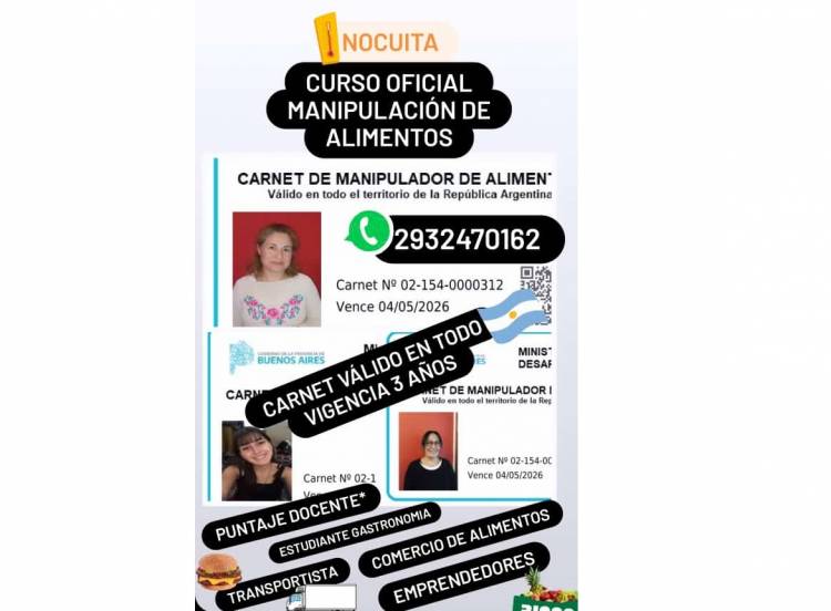 INOCUITA iniciará nuevo curso de manipulación de alimentos en el mes de Junio 2023