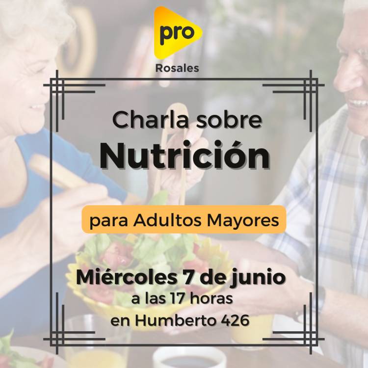 Se realizará una charla gratuita sobre nutrición para adultos mayores