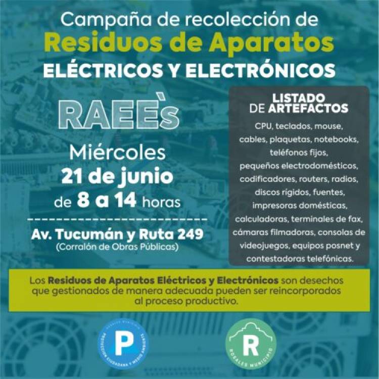 El 21 de junio de 2023 habrá una nueva campaña de desechos de residuos tecnológicos