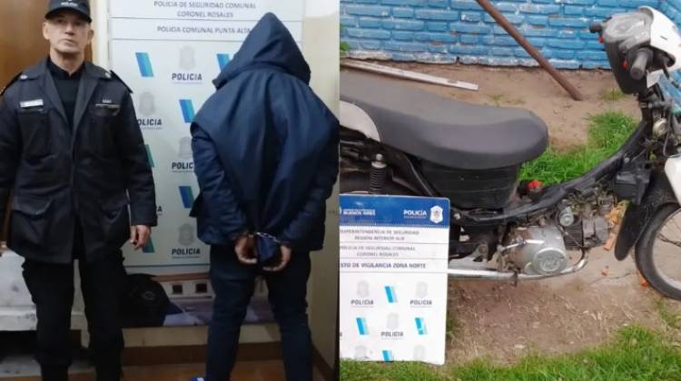 Un delincuente robó una moto y a las horas lo detuvieron