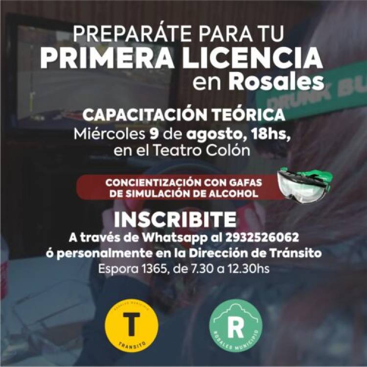  Inscripciones abiertas para el programa “Tu primera licencia en Rosales”, organizado desde el Municipio