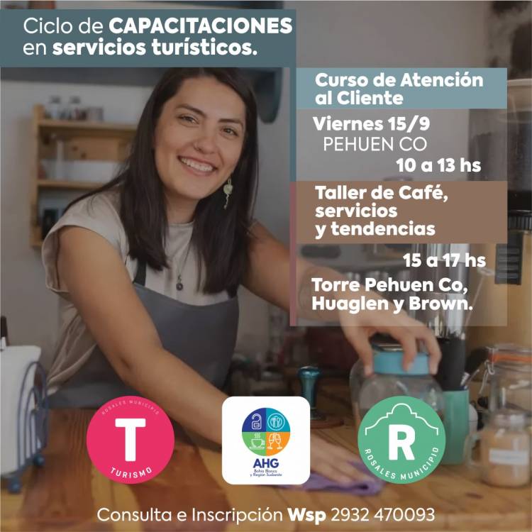 El Municipio de Coronel Rosales brindará capacitaciones gratuitas en servicios turísticos en Pehuen Co 