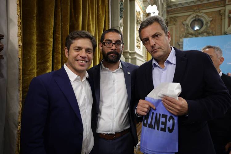 El Intendente electo Rodrigo Aristimuño fue recibido por el Gobernador Axel Kicillof