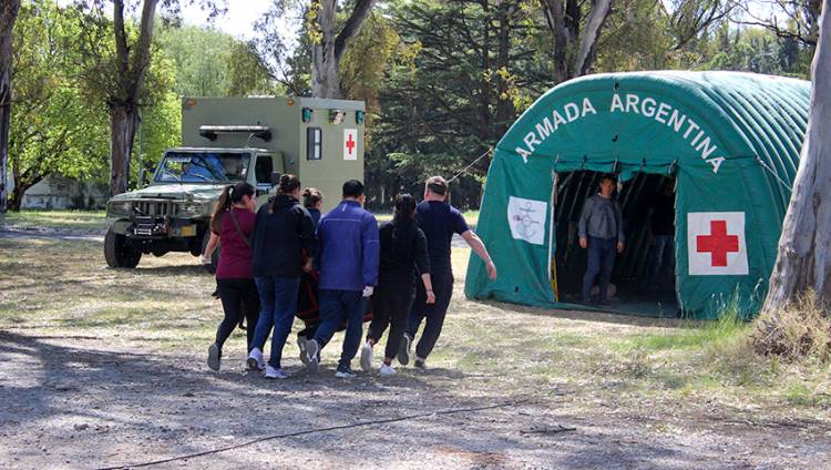 Realizaron un taller y simulacro de accidente con múltiples víctimas en la Base Naval Puerto Belgrano