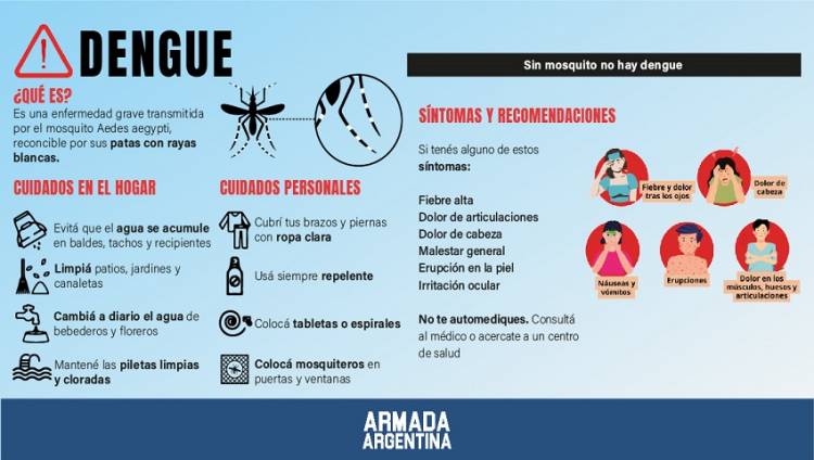 El Ministerio de Salud de la Nación y la Dirección de Sanidad de la Armada recomiendan intensificar los cuidados preventivos
