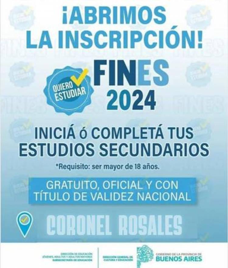 Se encuentran abiertas las inscripciones para el plan FINES 2024