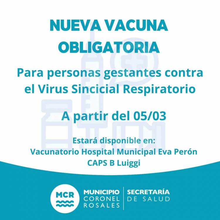 Comenzó la vacunación obligatoria contra VSR para embarazadas en el Hospital Municipal Eva Perón