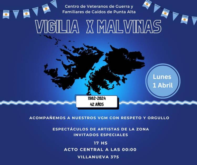 Habrá actividades en el Centro de Veteranos en la vigilia por la gesta de Malvinas