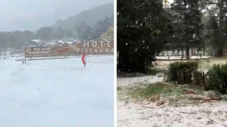 Sierra de la Ventana amaneció bajo un manto blanco 