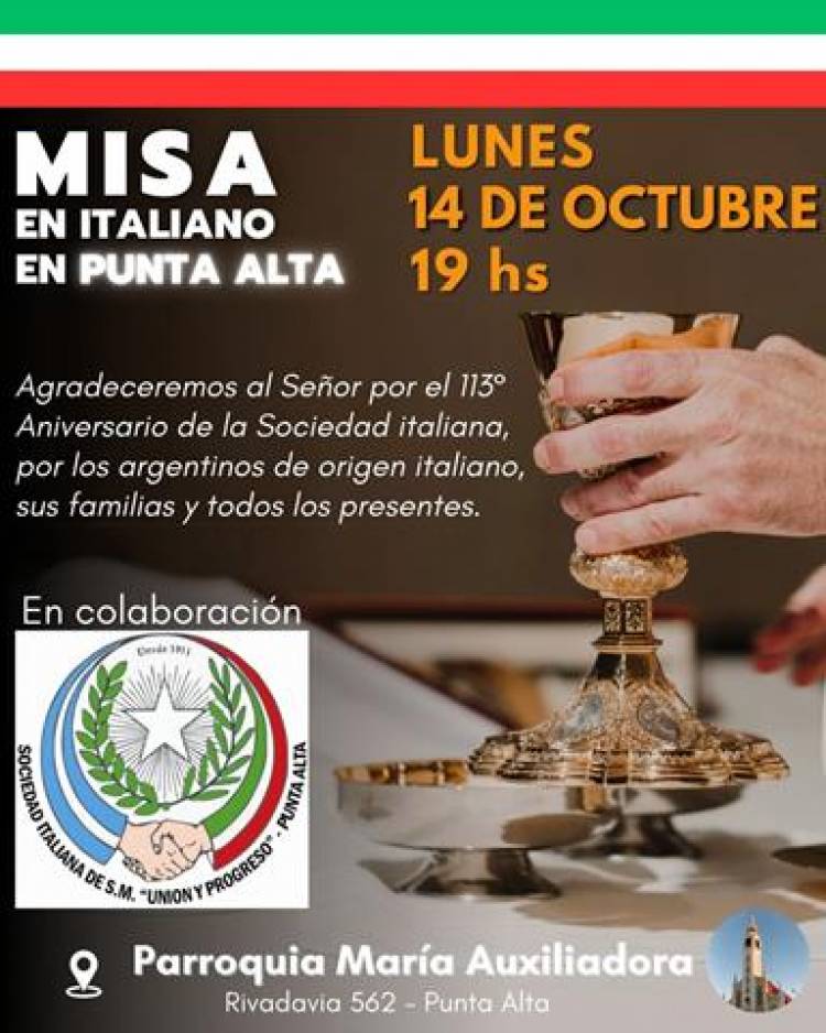 Este lunes se celebrará una misa en lengua italiana