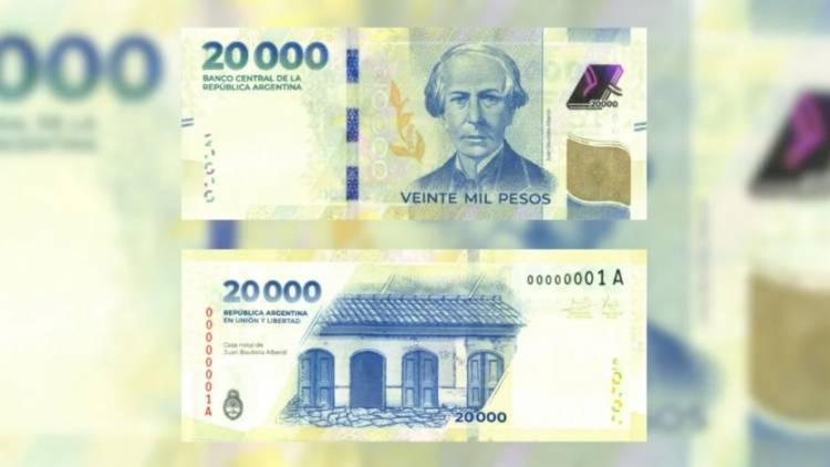 Ya está en circulación el nuevo billete de 20.000 pesos 