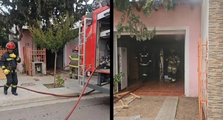 Bomberos Voluntarios acudieron al principio de incendio de una vivienda en 11 de septiembre al 1000