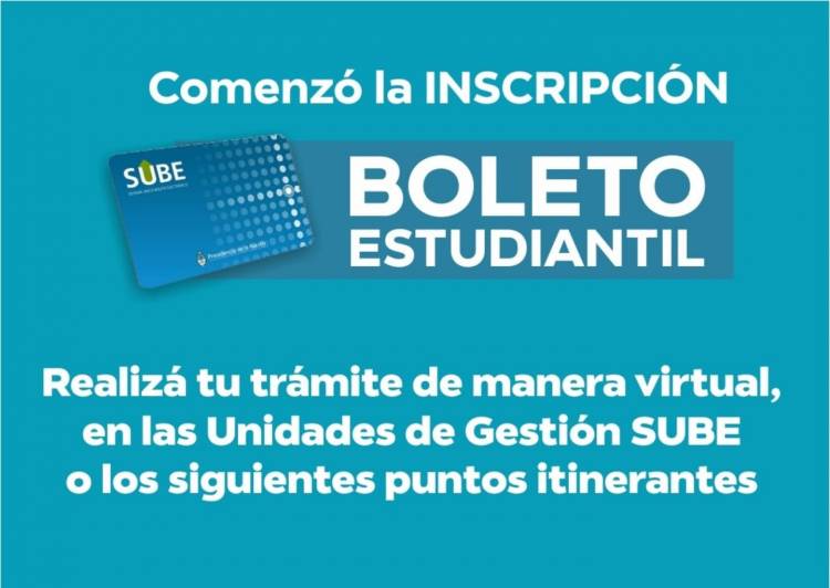 Comenzó la inscripción para el Boleto Estudiantil en Coronel Rosales