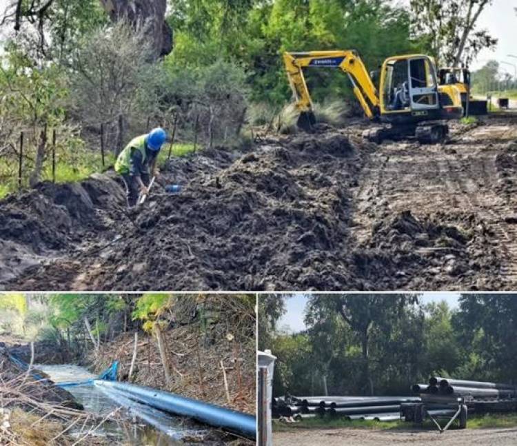 Comenzó una nueva etapa de la obra de recambio e instalación del Acueducto en el camino a Villa del Mar