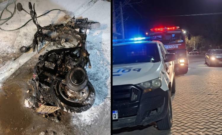 Bomberos Voluntarios acudieron al incendio de una moto en Jujuy al 1400