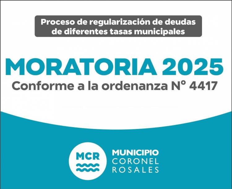 El Municipio de Coronel Rosales lanzó la moratoria 2025 para regularizar deudas de tasas municipales