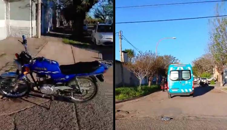 Choque entre moto y auto en el Boulevard Avellaneda