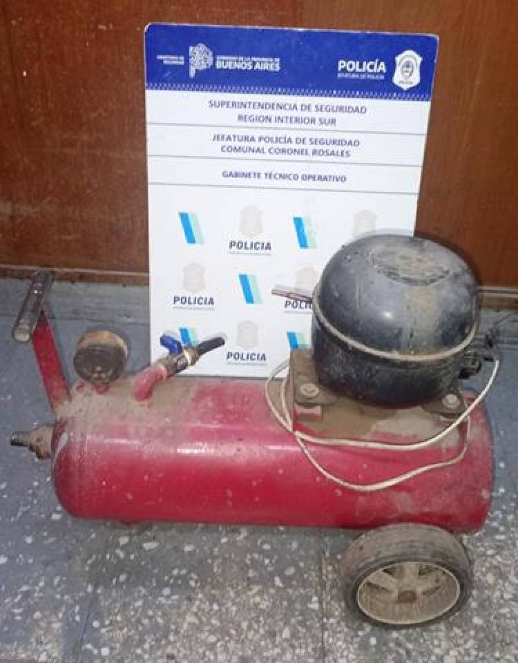 Detenido por robar un compresor, ventilador y herramientas de un galpón
