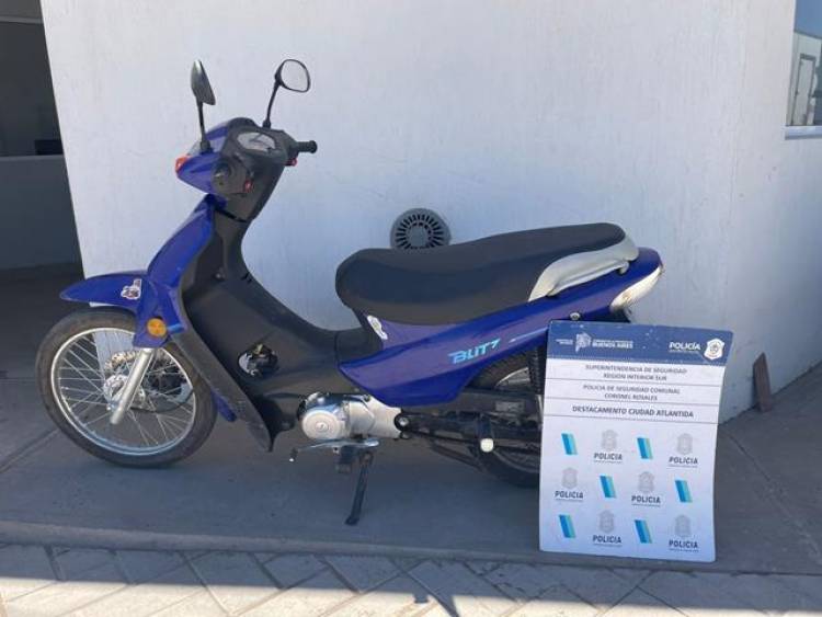 La Policía encontró una moto que había sido denunciada como robada