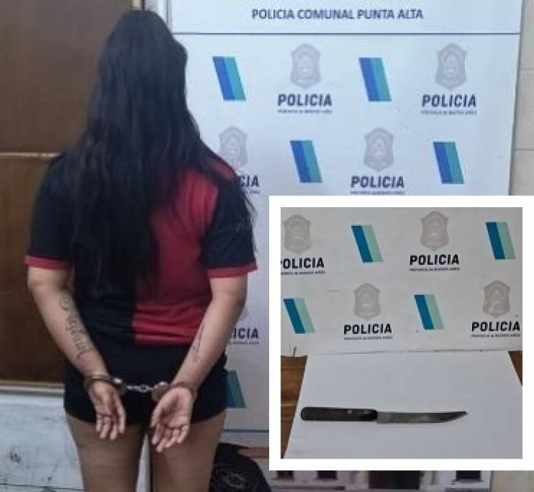 Una mujer fue aprehendida por agredir a su hermano con un cuchillo