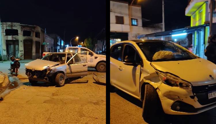 Accidente de tránsito entre dos autos en Urquiza y Murature