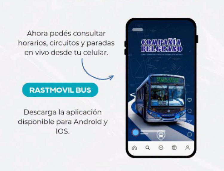 Se encuentra disponible una app para seguir el recorrido de las líneas de colectivos locales